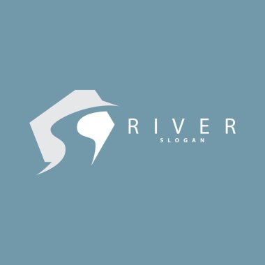 River Logo Tasarımı, River Creek Vector, Riverside Peyzaj Çizimi