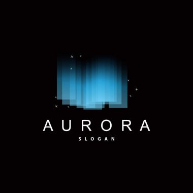 Aurora Logosu, Gökyüzü Görünümü Işık Vektörü Tasarımı, Sembol Şablonu İllüstrasyonu