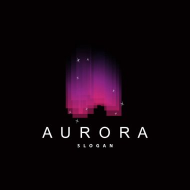 Aurora Logosu, Gökyüzü Görünümü Işık Vektörü Tasarımı, Sembol Şablonu İllüstrasyonu