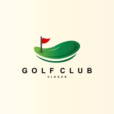 Golf Logosu, Spor Kulübü Golf Takımı, Oyun Turnuvası Tasarımı, Sembol Şablonu İllüstrasyonu