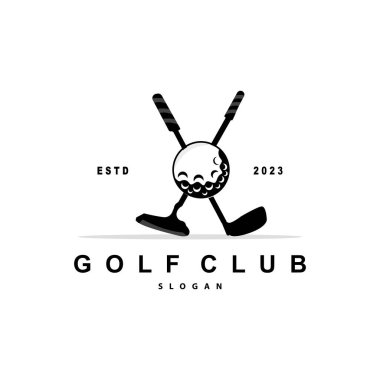 Golf Logosu, Spor Kulübü Golf Takımı, Oyun Turnuvası Tasarımı, Sembol Şablonu İllüstrasyonu