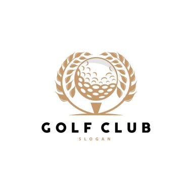 Golf Logosu, Spor Kulübü Golf Takımı, Oyun Turnuvası Tasarımı, Sembol Şablonu İllüstrasyonu