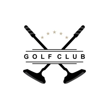 Golf Logosu, Spor Kulübü Golf Takımı, Oyun Turnuvası Tasarımı, Sembol Şablonu İllüstrasyonu