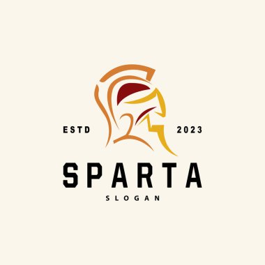 Spartan Logosu, Vektör Siluet Savaşçısı Şövalye Asker Yunan, Basit Minimalist Zarif Ürün Tasarımı