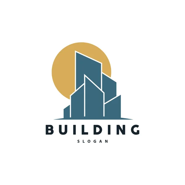 Building Real Estate Apartment Construction Logo Elegant Premium Rustic Monogram — Stock Vector