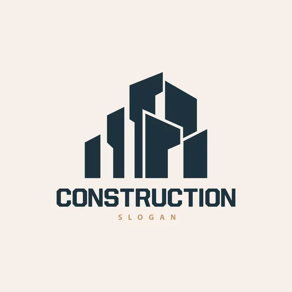 Immobilier Immobilier Appartement Construction Logo Élégant Design Vectoriel Monogramme Rustique — Image vectorielle