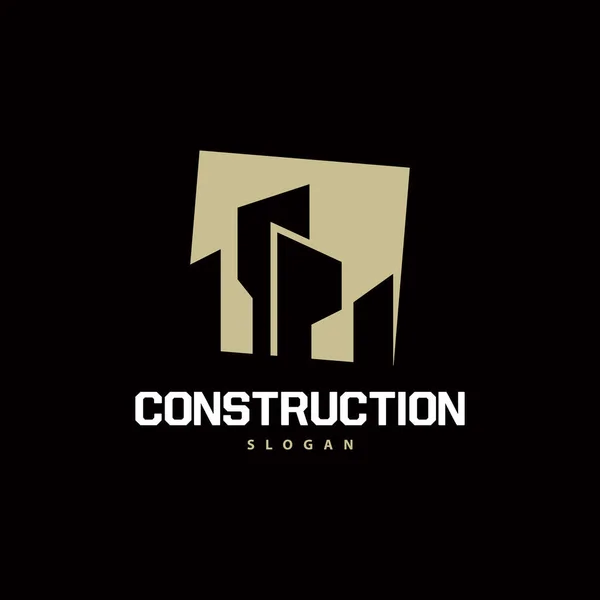 Building Real Estate Apartment Construction Logo Elegant Premium Rustic Monogram — Stockový vektor