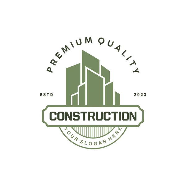 Clădire Imobiliară Apartament Construcție Logo Elegant Premium Rustic Monogramă Vector — Vector de stoc
