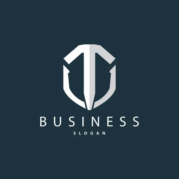 Minimale Initial Letter Logo Modernes Und Luxuriöses Geometrisches Design Icon — Stockvektor