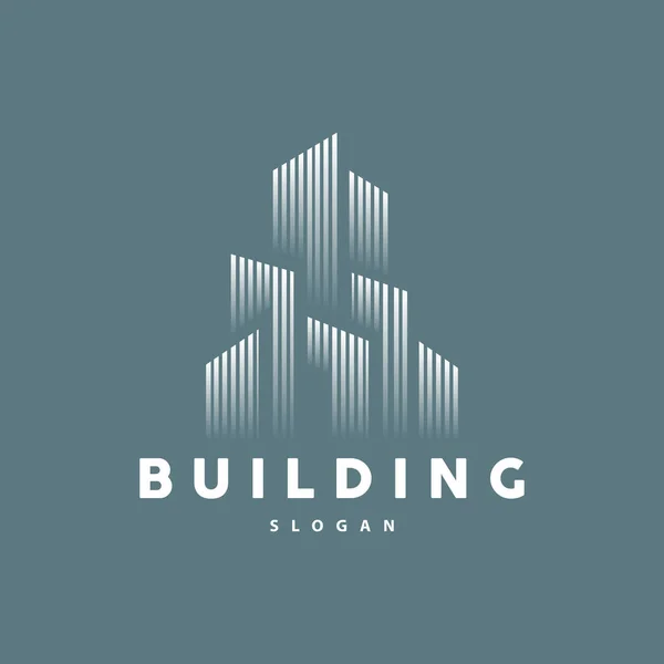 Gebäude Immobilien Wohnungsbau Logo Elegante Premium Rustikales Monogramm Vektor Design — Stockvektor