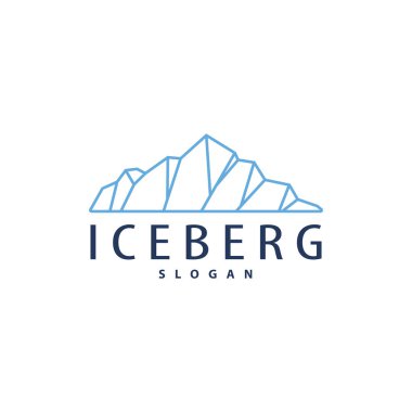 Antarktika Soğuk Dağ Iceberg Logo Tasarımı, Basit Vektör Şablonu Sembol İllüstrasyonu