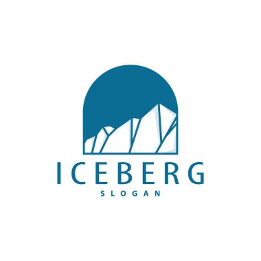 Antarktika Soğuk Dağ Iceberg Logo Tasarımı, Basit Vektör Şablonu Sembol İllüstrasyonu