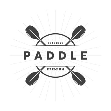 Paddle Logo, Bot Paddle Tasarımı Vektör İllüstrasyon Sembolü Basit Tasarım