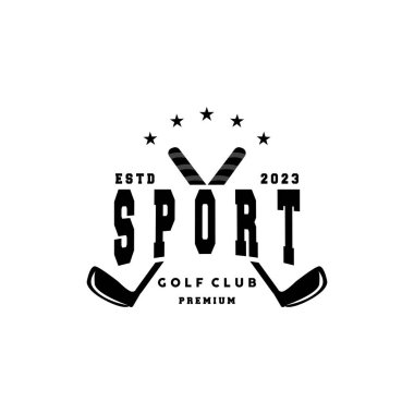 Golf Logosu, Spor Kulübü Golf Takımı, Oyun Turnuvası Tasarımı, Sembol Şablonu İllüstrasyonu