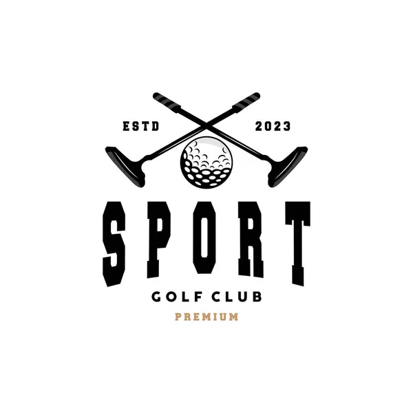 ゴルフロゴ ボールゲームスポーツクラブチームゴルフ ゲームトーナメントデザイン シンボルテンプレートイラスト — ストックベクタ