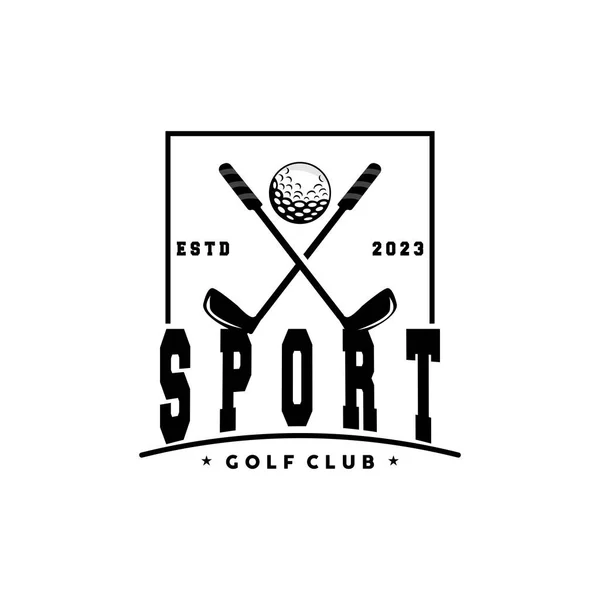 ゴルフロゴ ボールゲームスポーツクラブチームゴルフ ゲームトーナメントデザイン シンボルテンプレートイラスト — ストックベクタ