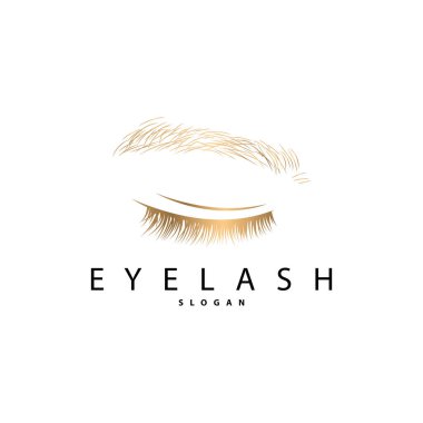 Basit Kirpik Logosu Minimalist Soyut Tasarım Templet Çizim Sembolü