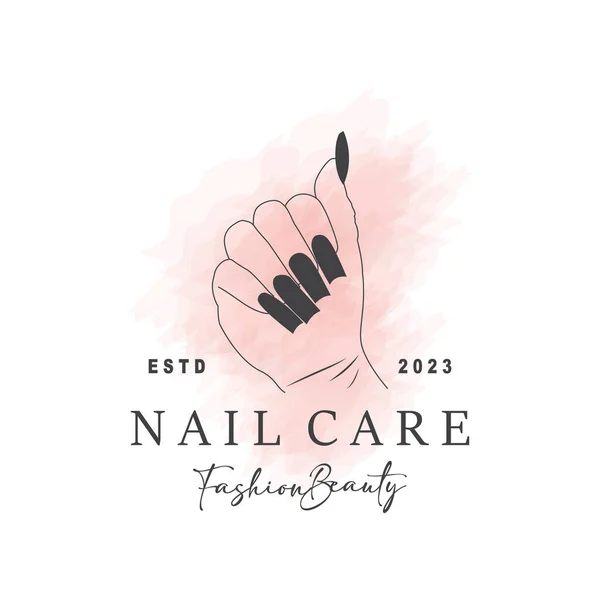 Beauty Nail Care Logo Vector Illustration Design Template — Stock Vector