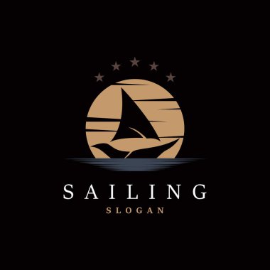 Basit Yelkenli Logosu Tasarımı, Sembol Vektör Şablonu