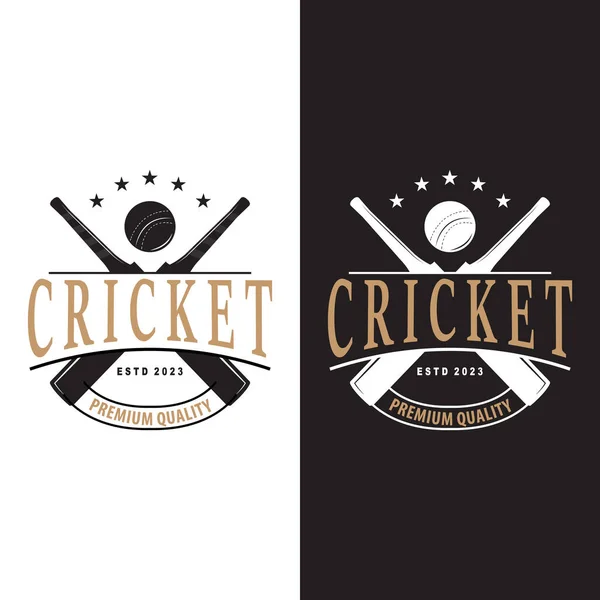 Cricket Sport Logo Ontwerp Vector Illustrator Sjabloon — Stockvector