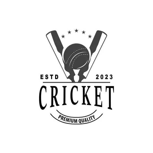Cricket Sport Logo Ontwerp Vector Illustrator Sjabloon — Stockvector