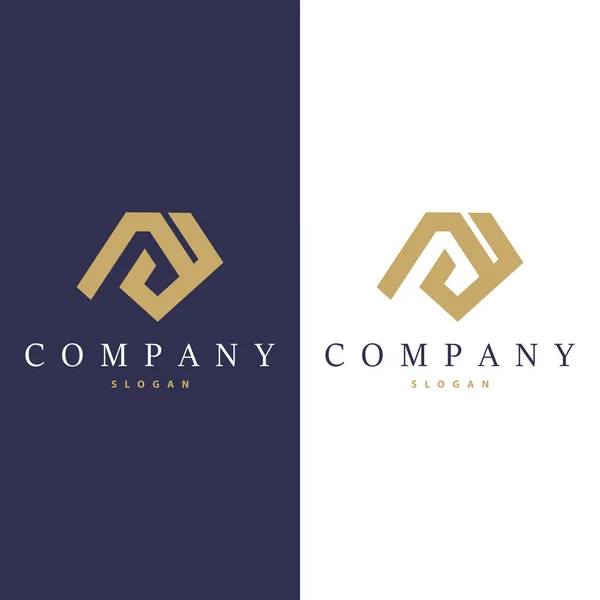 Minimal Initial Letter Logo Modern Luxury Vector Template — Stock Vector