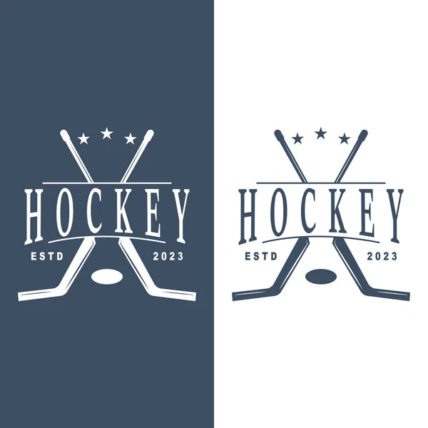 Diseño Logo Hockey Plantilla Símbolo Juego Deportes — Archivo Imágenes Vectoriales