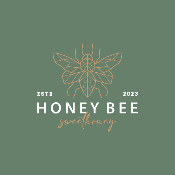 Honey Bee Логотип Дизайн векторной иллюстрации насекомых