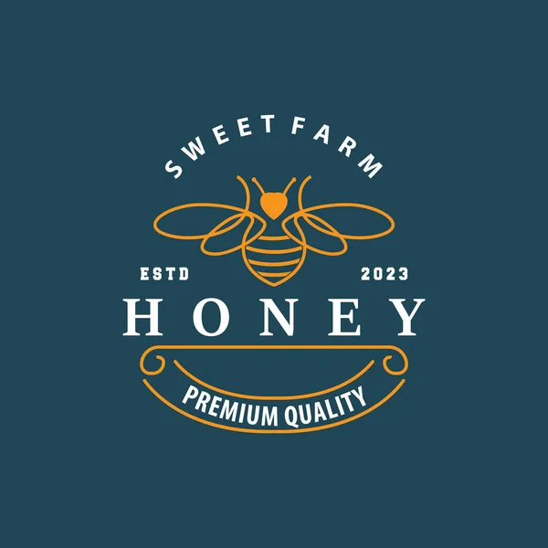 Honey Bee Logo Design Rovar Vektor Illusztráció Sablonja Jogdíjmentes Stock Illusztrációk
