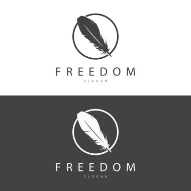 Tüy Logosu Tasarımı Minimalist Vektör Şablonu