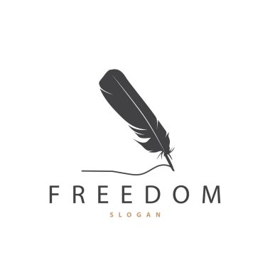 Tüy Logosu Tasarımı Minimalist Vektör Şablonu