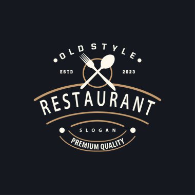 Restoran Logosu, Vintage Retro Business Typography Yemek, Kafe, Bar, Restoran, Basit Templet Resimleri