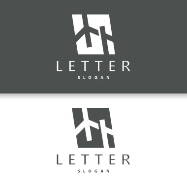 İlk HA Harf Logosu, Modern ve Lüks Minimalist Vektör AH İş Markası Şablonu