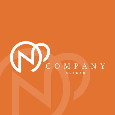 İlk PN Harf Logosu, Modern ve Lüks Vektör Minimalist NP Şablonu