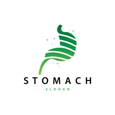Mide Logosu, Markalar İçin Basit Tasarım Minimalist Kavram, Vektör İnsan Sağlığı Templet İllüstrasyonu