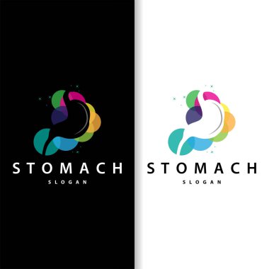 Mide Logosu, Markalar İçin Basit Tasarım Minimalist Kavram, Vektör İnsan Sağlığı Templet İllüstrasyonu