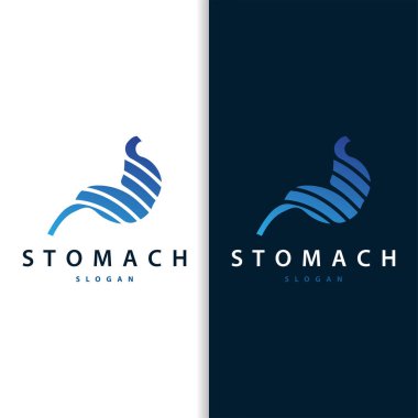 Mide Logosu, Markalar İçin Basit Tasarım Minimalist Kavram, Vektör İnsan Sağlığı Templet İllüstrasyonu