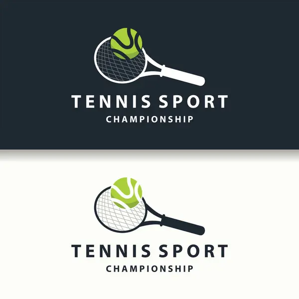 Tennis Sports Logo, Ball and Racket Design for Simple and Modern Tournament Championship Sports