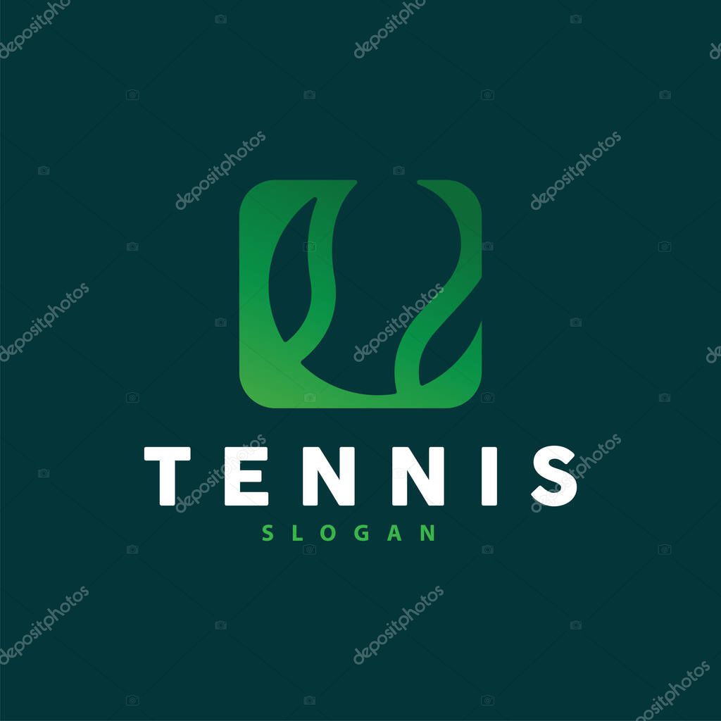 Tennis Sports Logo, Ball and Racket Design for Simple and Modern Tournament Championship Sports