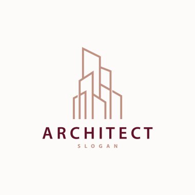 Emlak Apartmanı İnşaat Logosu, Zarif Premium Rustik Monogram Vektör Tasarımı