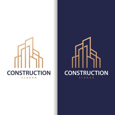 Emlak Apartmanı İnşaat Logosu, Zarif Premium Rustik Monogram Vektör Tasarımı