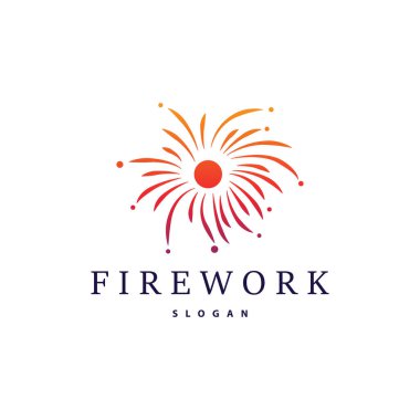 Firework Logosu, Modern Soyut Tasarım Basit Renkli Kıvılcım, Vektör Şablonu İllüstrasyonu