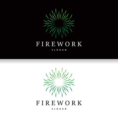 Firework Logosu, Modern Soyut Tasarım Basit Renkli Kıvılcım, Vektör Şablonu İllüstrasyonu