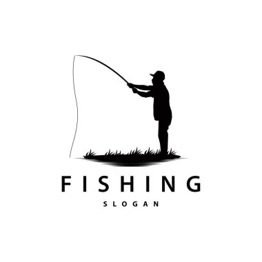 Balıkçı Logosu, Basit Balıkçı Silueti Şablonu Tasarımı
