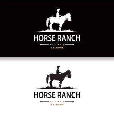 At Logosu, West Country Çiftliği Kovboy Logosu Tasarımı, Basit Çizim Şablonu