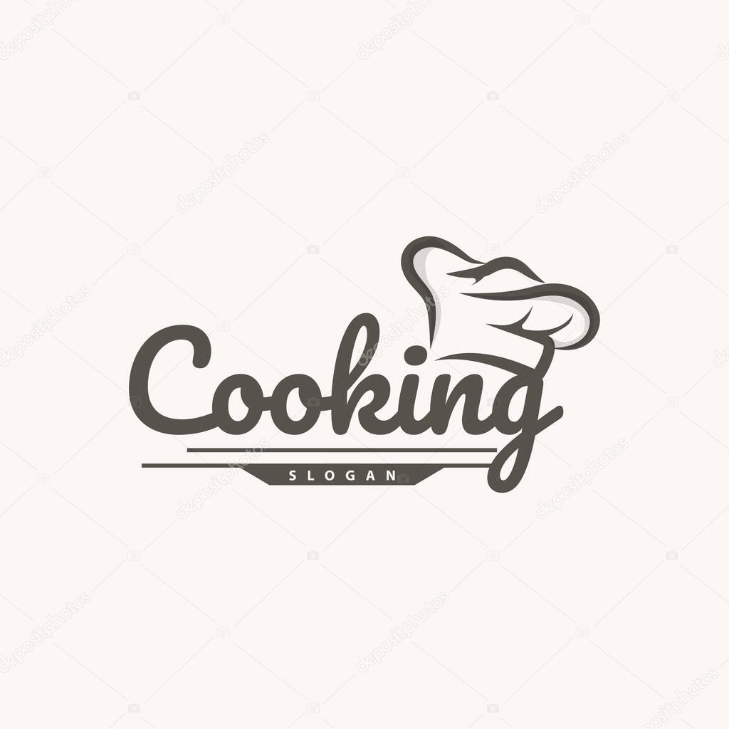 Chef Logo Design Cooking Inspiration And Chef Hat With Simple Lines For Restaurant Business Brands