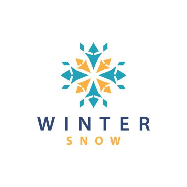 Kar Tanesi Logosu, Kış Mevsimi Tasarımı Donmuş Buz Basit Ürün ve Teknoloji Modeli