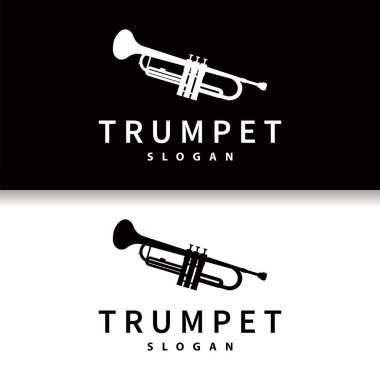 Basit marka siluet tasarımı pirinç enstrüman trompet klasik caz trompeti logosu