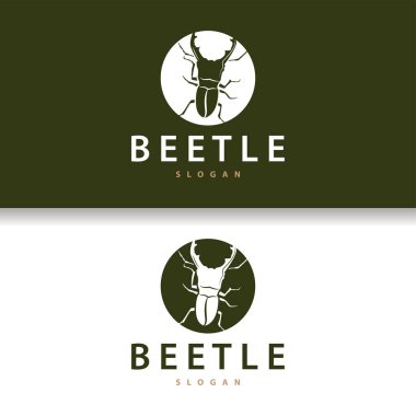 Böcek logosu basit siluet böcek çizim şablonu