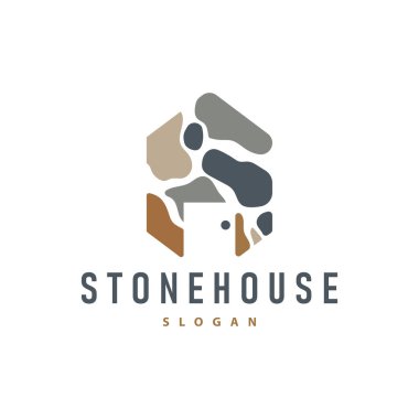 house stone logo tasarımı ev rock geometrik bina yapısı zarif prim